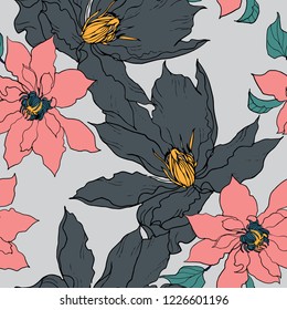 Beautiful seamless floral pattern background.