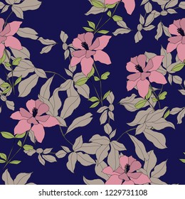 Beautiful seamless floral pattern background.