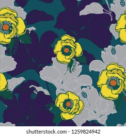 Beautiful seamless floral pattern background.