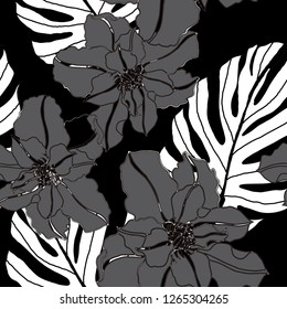 Beautiful seamless floral pattern background.