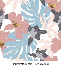 Beautiful seamless floral pattern background.