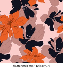 Hermoso fondo floral sin fisuras.