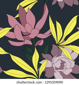 Beautiful seamless floral pattern background.