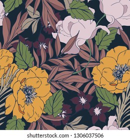 Beautiful seamless floral pattern background.