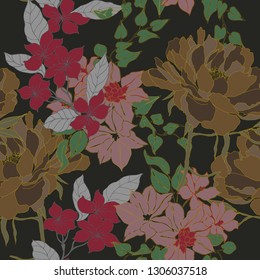 Beautiful seamless floral pattern background.