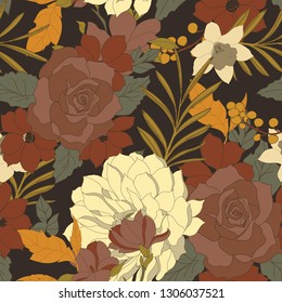 Beautiful seamless floral pattern background.