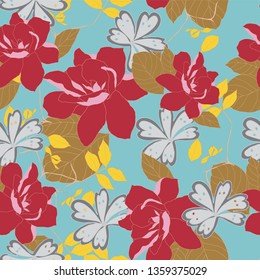 Beautiful seamless floral pattern background.