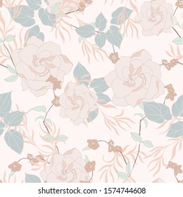 Hermoso fondo floral sin fisuras. Ilustración vectorial de flores tropicales.