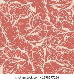 Beautiful seamless floral pattern background. Tropical flowers vector illustration.
