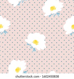 Beautiful seamless floral pattern background. Tropical flowers vector illustration.
