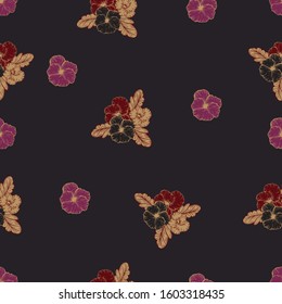 Beautiful seamless floral pattern background. Tropical flowers vector illustration.
