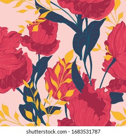 Beautiful seamless floral pattern background.