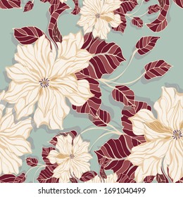 Beautiful seamless floral pattern background.