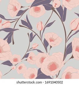 Beautiful seamless floral pattern background.