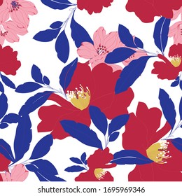 Beautiful seamless floral pattern background.