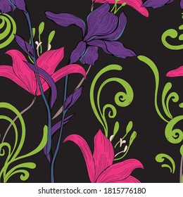 Beautiful seamless floral pattern background
