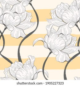 Beautiful seamless floral pattern background.
