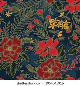 Beautiful seamless floral pattern background.
