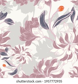 Beautiful seamless floral pattern background.