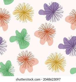 Beautiful seamless floral pattern background.  Hand drawing. Design for textiles, wallpapers, printed products. Vector illustration