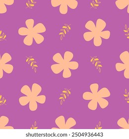 Belle Image vectorielle de fond floral harmonieux. motif de fleur simple Abstrait.