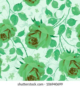 Beautiful Seamless floral pattern design with vintage roses. Elegance floral vector illustration.