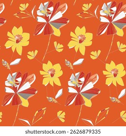 Beautiful seamless floral pattern featuring delicate watercolor flowers.