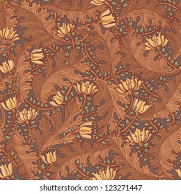 Beautiful seamless floral pattern, flower vector illustration. Elegance wallpaper with floral background. Endless pattern can be used for wallpaper, pattern fills, web page background,surface textures