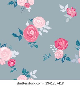 Beautiful seamless floral pattern. Flower vector background. - Vector