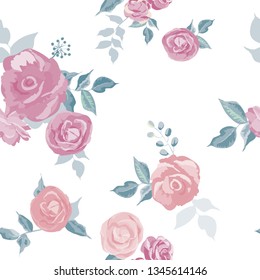 Beautiful seamless floral pattern. Flower vector background. - Vector