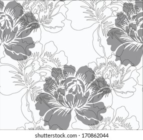 Beautiful seamless floral pattern, flower vector illustration. Elegance wallpaper with of red roses on floral background.