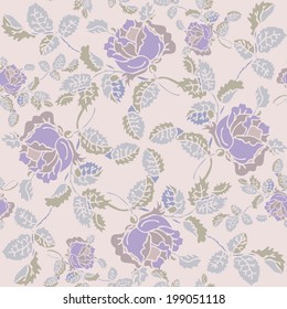 Beautiful seamless floral pattern, flower vector illustration. 