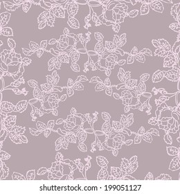 Beautiful seamless floral pattern, flower vector illustration. 