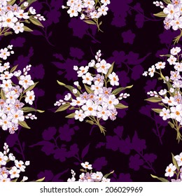 Beautiful seamless floral pattern, flower vector illustration. Abstract Elegance vector illustration texture with forget-me-not. Decorative Beautiful vector illustration texture. 