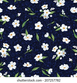 Beautiful seamless floral pattern, flower vector illustration. Abstract Elegance vector illustration texture with forget-me-not. Decorative Beautiful vector illustration texture. 