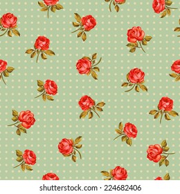 Beautiful seamless floral pattern, flower vector illustration. Elegance wallpaper with of pink roses on floral background. Decorative Beautiful vector illustration texture. 