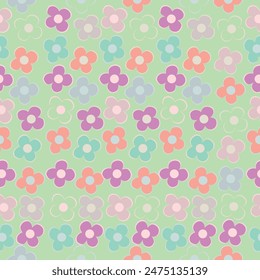Beautiful seamless floral pattern . Flower vector illustration. Field of flowers