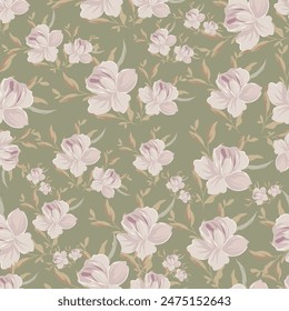 Beautiful seamless floral pattern . Flower vector illustration. Field of flowers