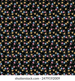 Hermoso patrón floral sin costuras . Ilustración vectorial de flores. Campo de flores