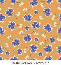 Beautiful seamless floral pattern . Flower vector illustration. Field of flowers