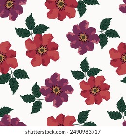 Beautiful seamless floral pattern . Flower vector illustration. Field of flowers