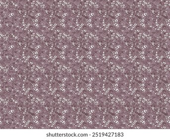 Beautiful seamless floral pattern . Flower vector illustration. Field of flowers, Floral pattern. Pretty flowers on light pastel maroon background. Printing with small white flowers. Ditsy print.