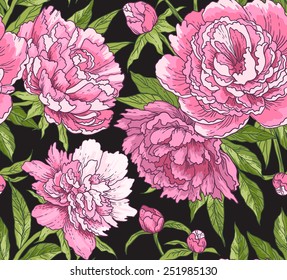 Beautiful seamless floral pattern. Flower vector background.