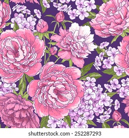 Beautiful seamless floral pattern. Flower vector background.