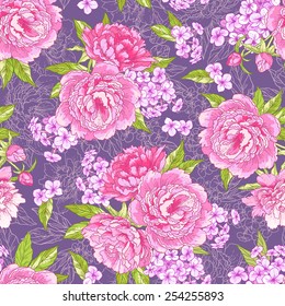 Beautiful seamless floral pattern. Flower vector background.