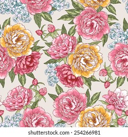 Beautiful seamless floral pattern. Flower vector background.