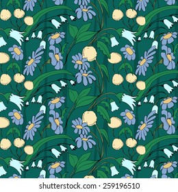 Beautiful seamless floral pattern. Flower vector background.