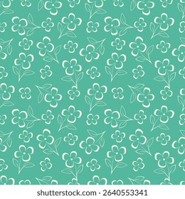 Beautiful seamless floral pattern . Flower vector illustration. Field of flowers