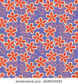 Beautiful seamless floral pattern . Flower vector illustration. Field of flowers