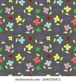 Beautiful seamless floral pattern . Flower vector illustration. Field of flowers